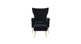 Black Danney Accent Chair With Ottoman